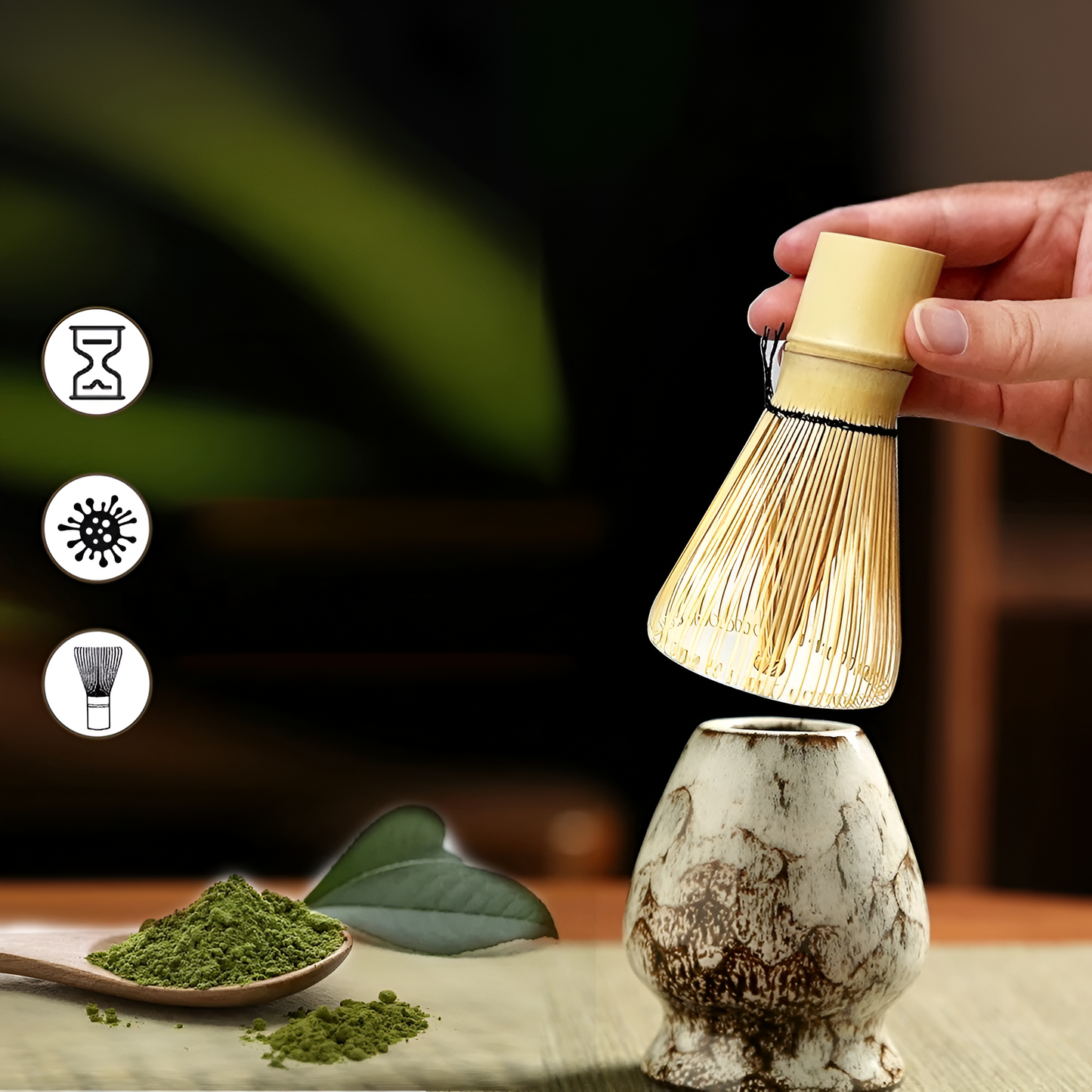Set Matcha Traditionnel 6 pièces en Bambou & Céramique