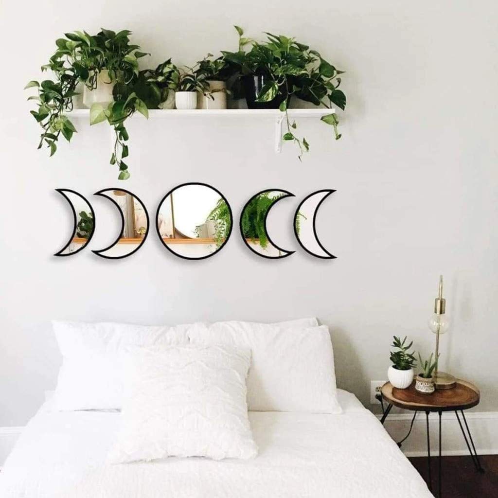 Miroirs Phases de Lune, Lot de 5, Style Bohème Chic