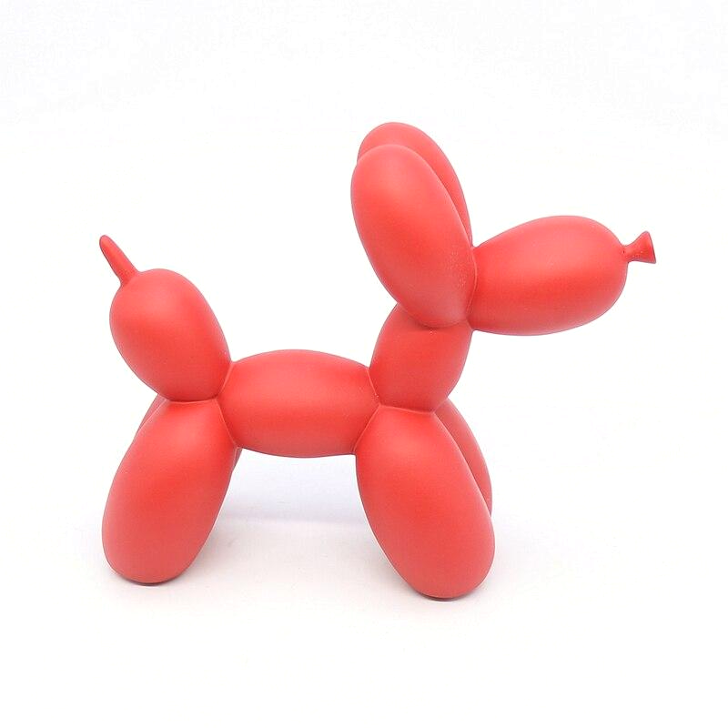 Sculpture Chien Ballon Coloré – Déco Résine Mate Artisanale