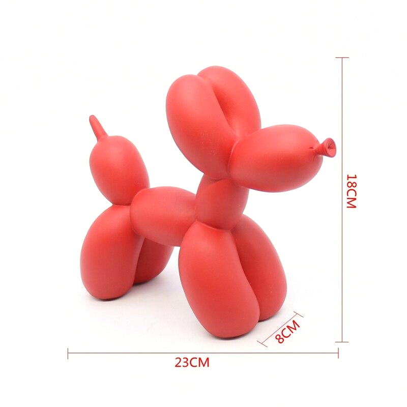 Sculpture Chien Ballon Coloré – Déco Résine Mate Artisanale