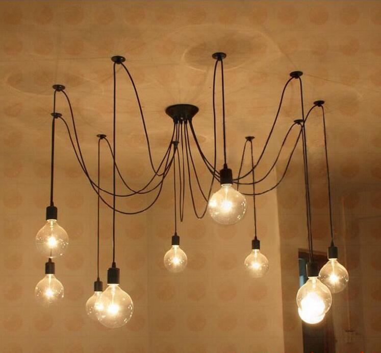 Suspension Moderne, Spider Design Réglable, 40–60W, Noir