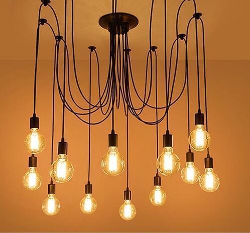 Suspension Moderne, Spider Design Réglable, 40–60W, Noir