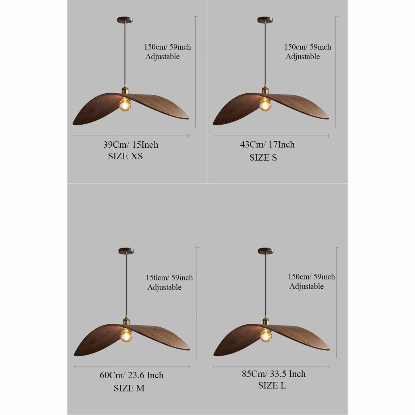Suspension Bois Wabi-Sabi Japandi, Design Minimaliste
