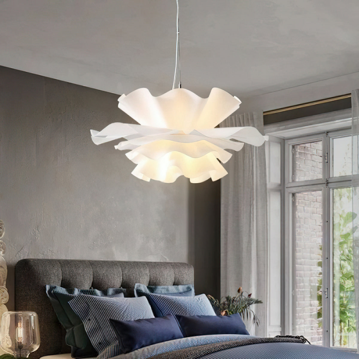 Suspension Lotus Blanche – Élégance Florale pour un Intérieur Moderne