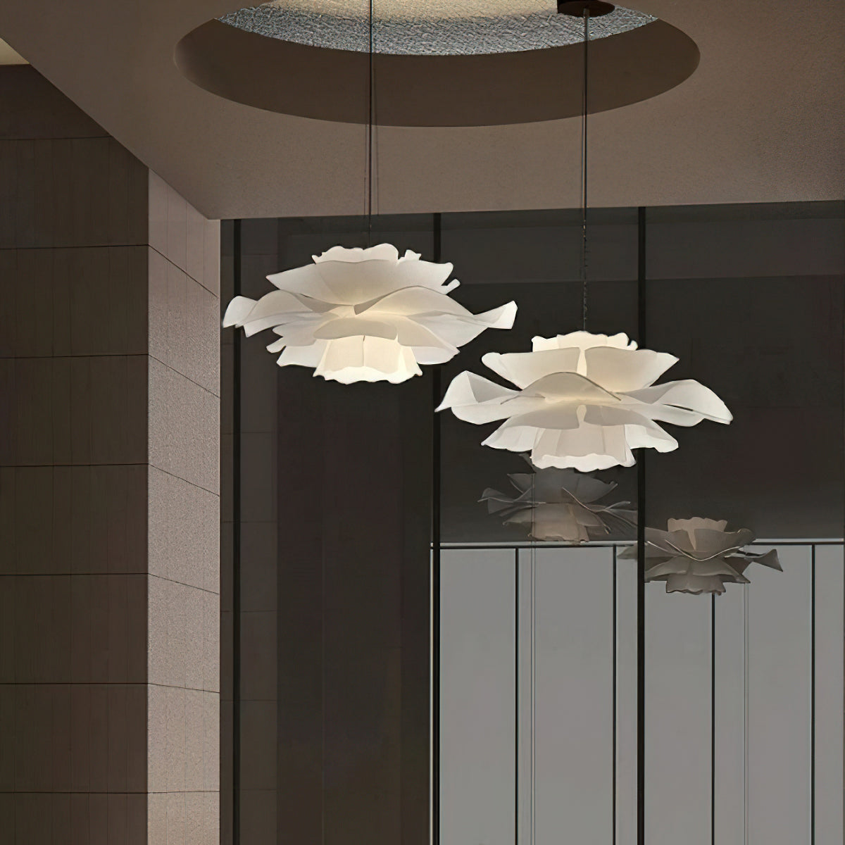 Suspension Lotus Blanche – Élégance Florale pour un Intérieur Moderne