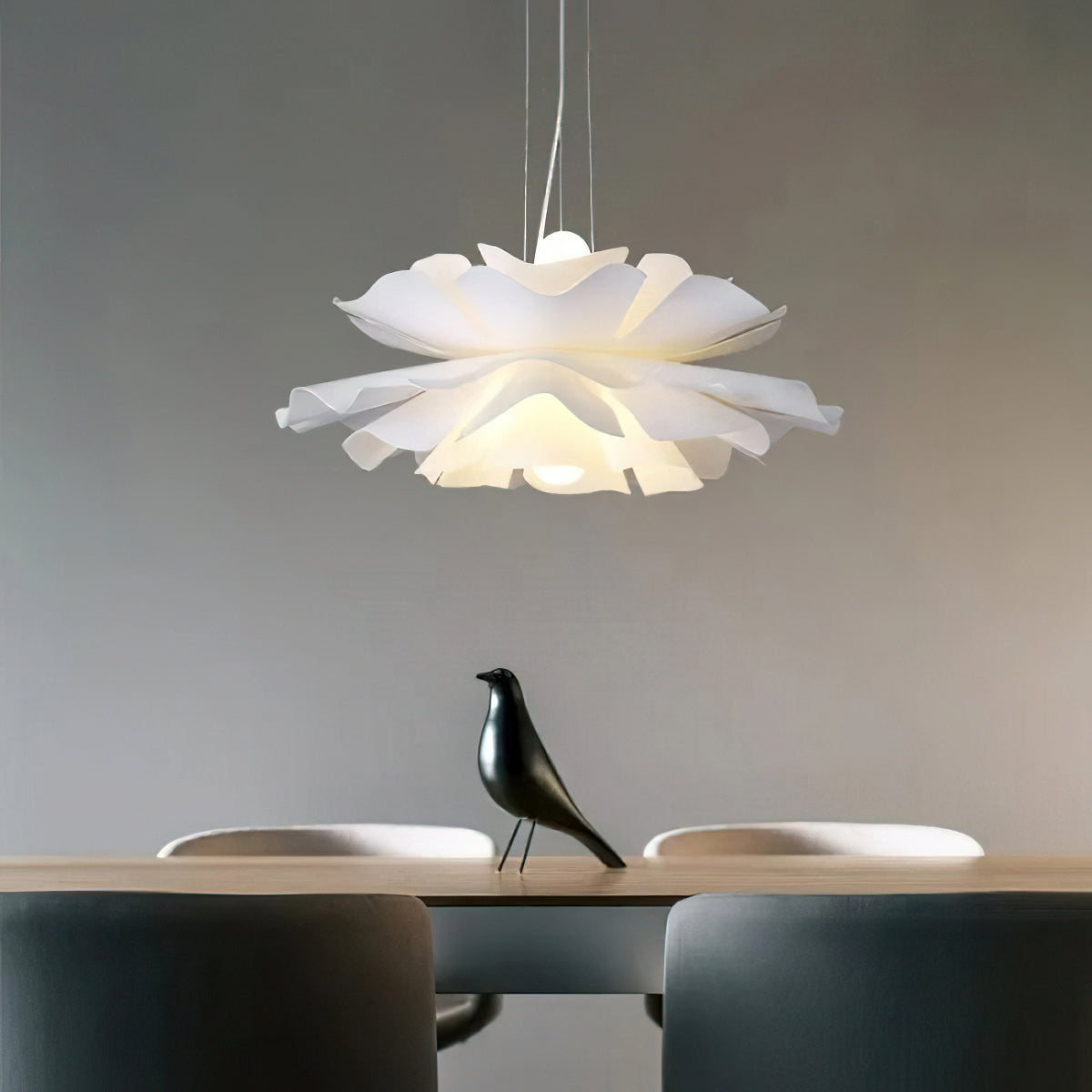 Suspension Lotus Blanche – Élégance Florale pour un Intérieur Moderne