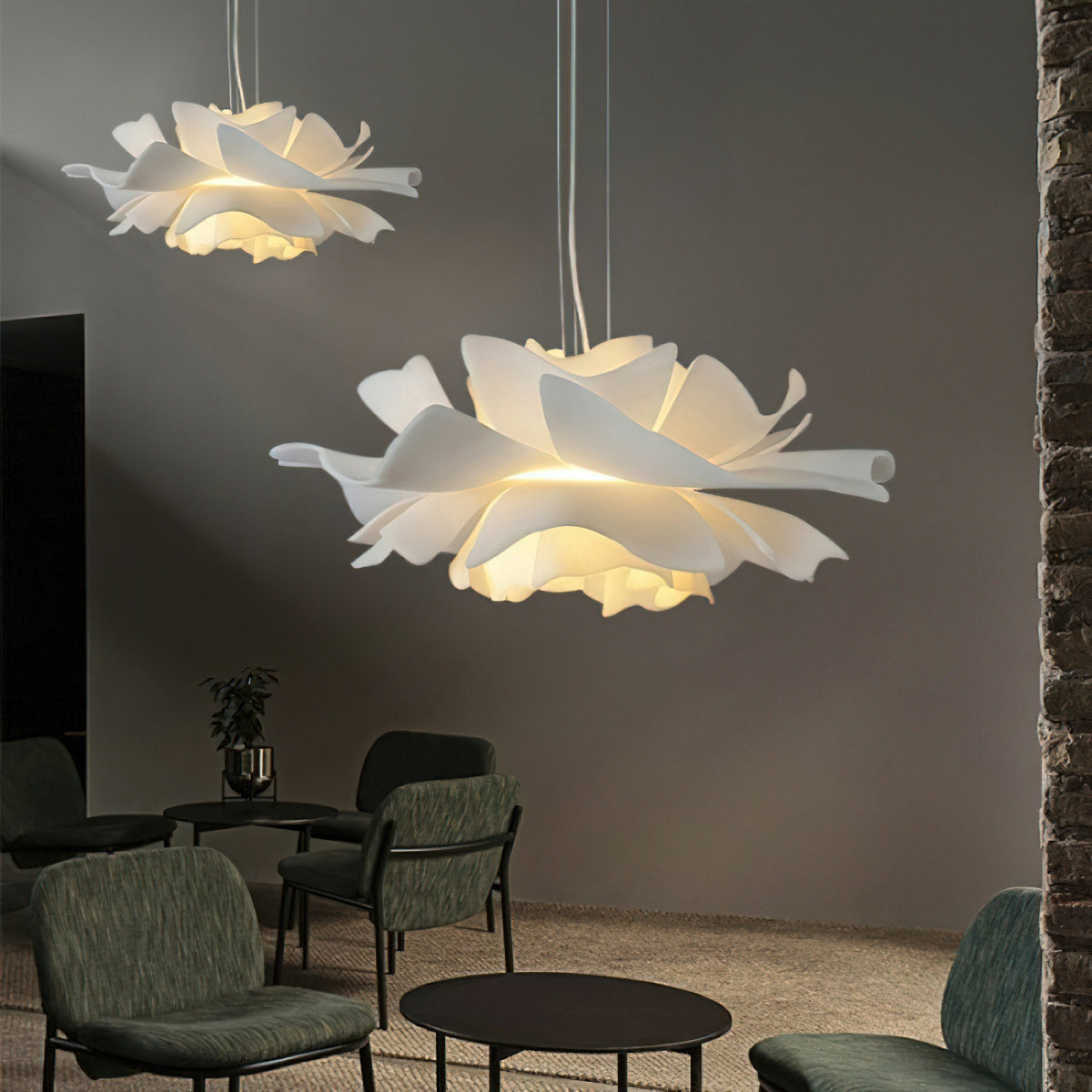 Suspension Lotus Blanche – Élégance Florale pour un Intérieur Moderne