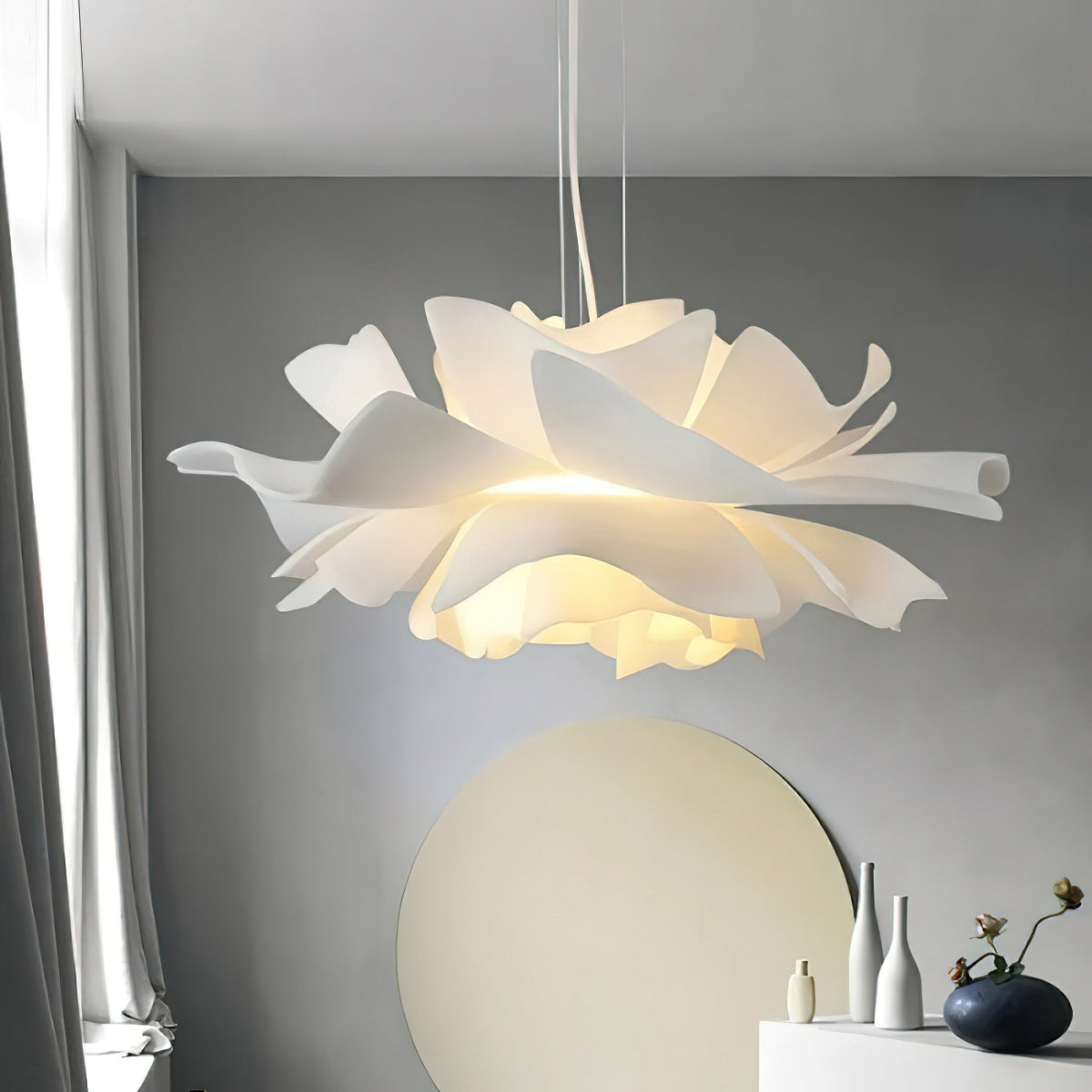 Suspension Lotus Blanche – Élégance Florale pour un Intérieur Moderne