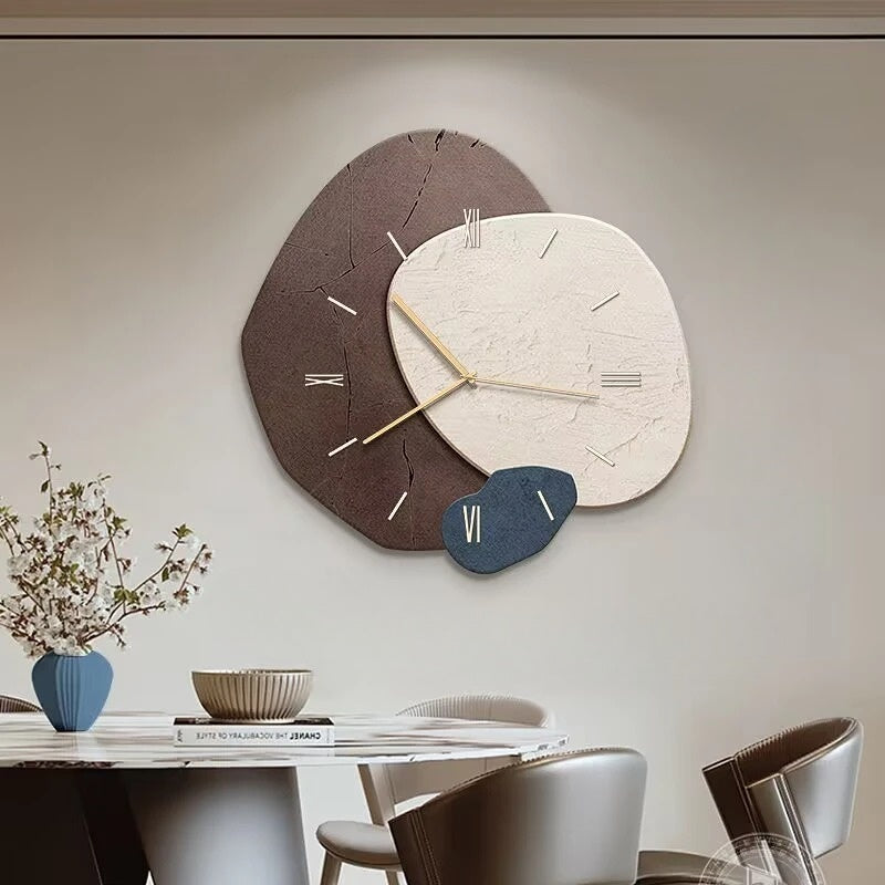 Horloge Murale Bois Naturel, Silencieuse, Ø30–40cm