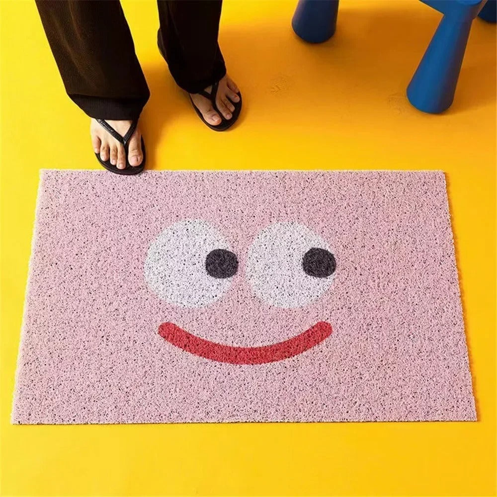 Paillasson Emoji Humeur, Antidérapant, 3 Tailles, Polyester