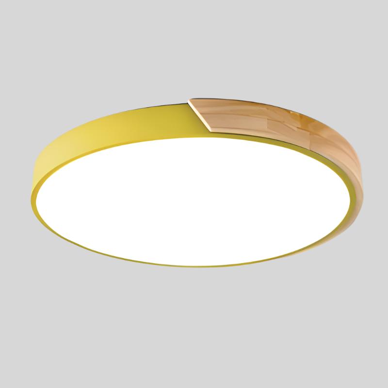 Nordic Wooden Macaroon | Plafonnier Circulaire en Bois | Éclairage Élégant et Naturel