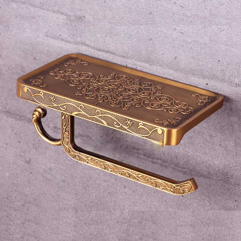 Porte-Papier Toilette Laiton Antique avec Support Mobile