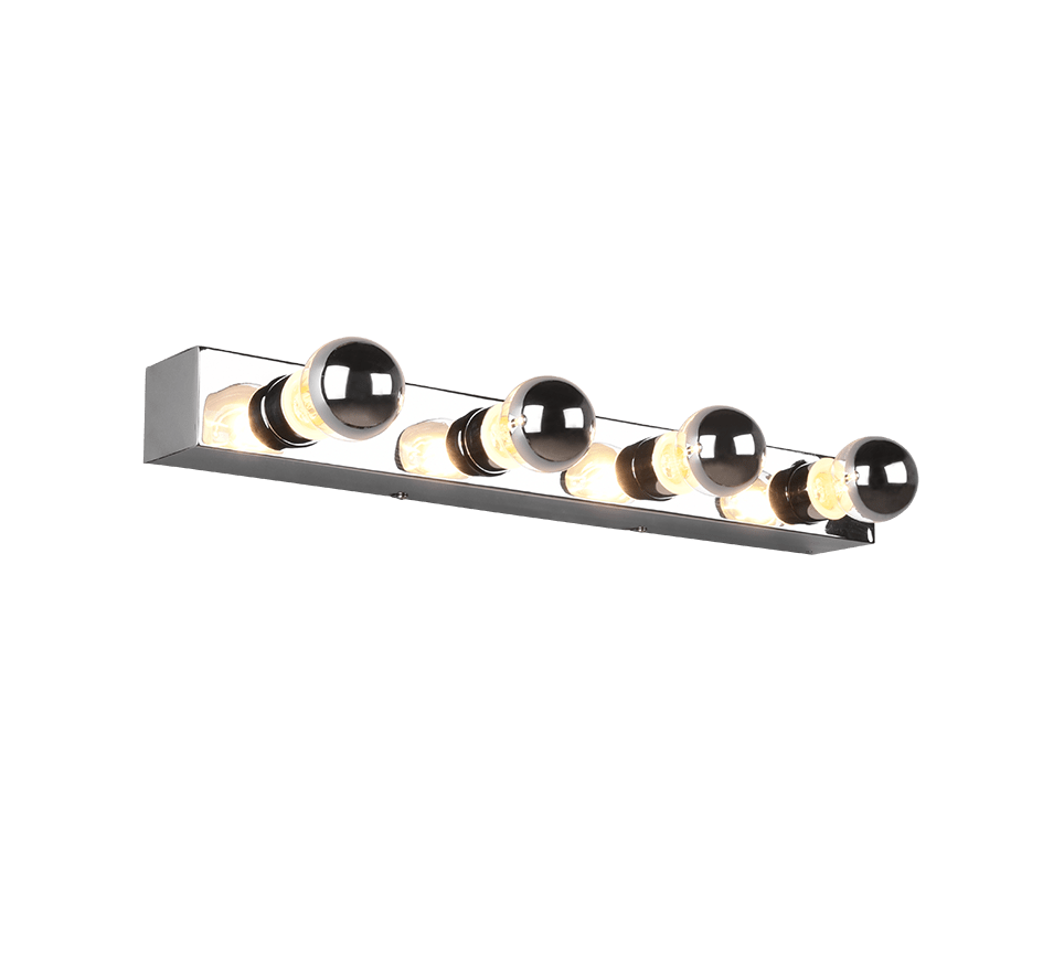 Applique Murale Métal Chrome 4 Lampes E27 IP44