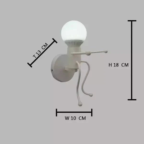 Applique Murale Bonhomme, LED E27 Design Fer