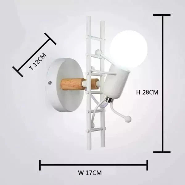 Applique Murale Bonhomme, LED E27 Design Fer