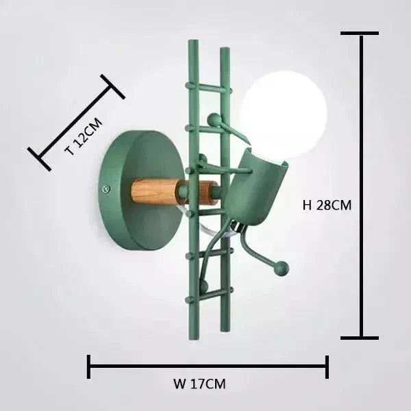 Applique Murale Bonhomme, LED E27 Design Fer