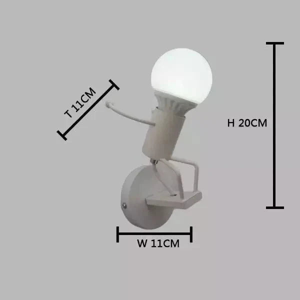 Applique Murale Bonhomme, LED E27 Design Fer