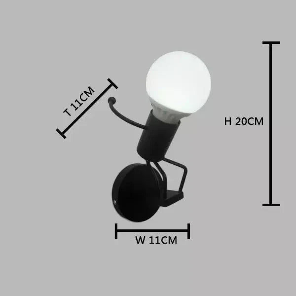 Applique Murale Bonhomme, LED E27 Design Fer