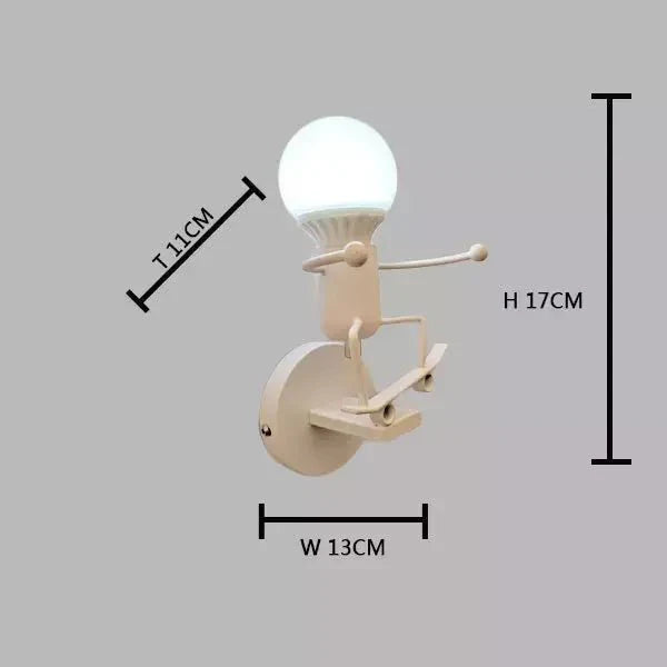 Applique Murale Bonhomme, LED E27 Design Fer