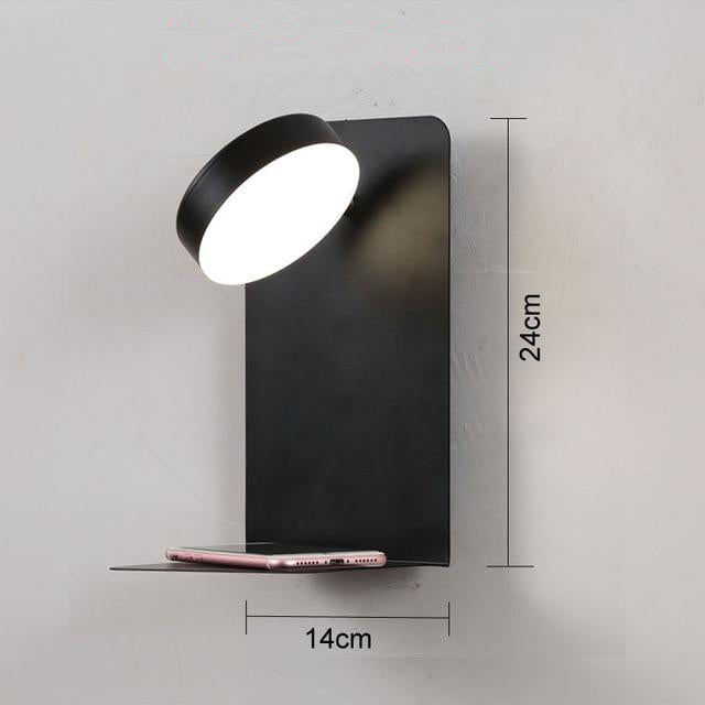 Applique Murale avec Tablette, Lampe LED et Port USB – GALLIA