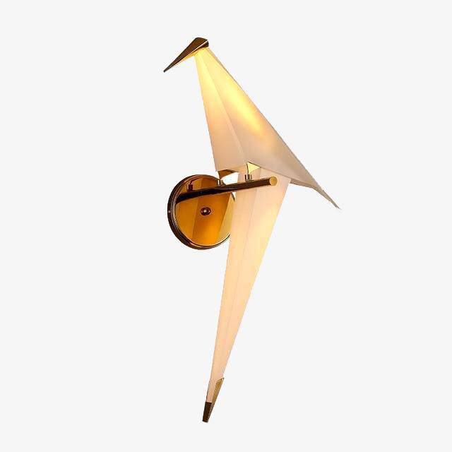 Applique Murale Oiseau Origami, Doré, 20 x 50 cm
