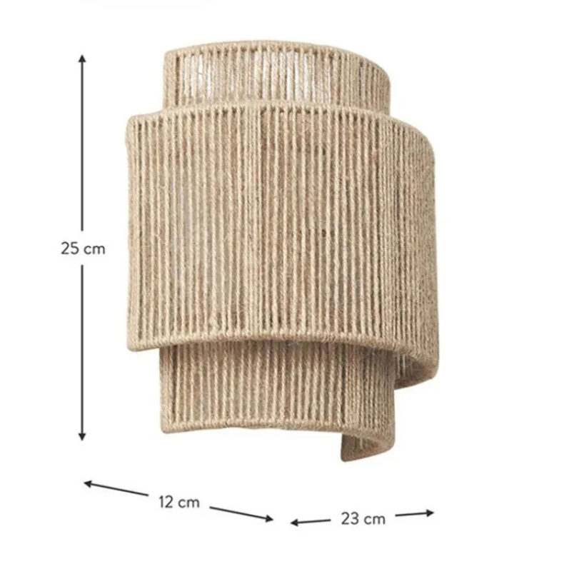 Applique Murale en Corde de Rattan – Un Éclairage Naturel et Chaleureux pour Votre Intérieur