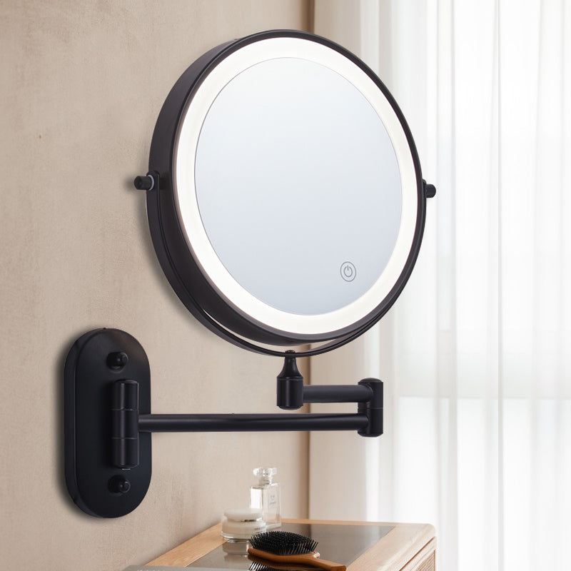 Miroir Maquillage Mural Double Face avec LED et Loupe – Idéal pour Salle de Bain et Coiffeuse