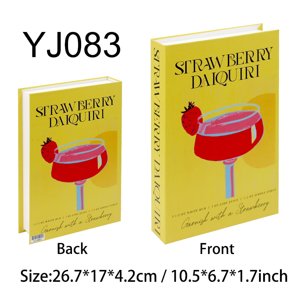 Livres Décoratifs Cocktails, Faux Livre de Rangement, 26 cm