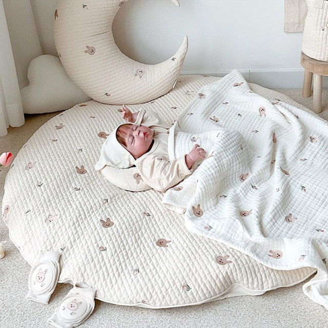 Tapis d’Éveil Bébé avec Motif Ours – Confort et Sécurité pour les Premiers Mouvements