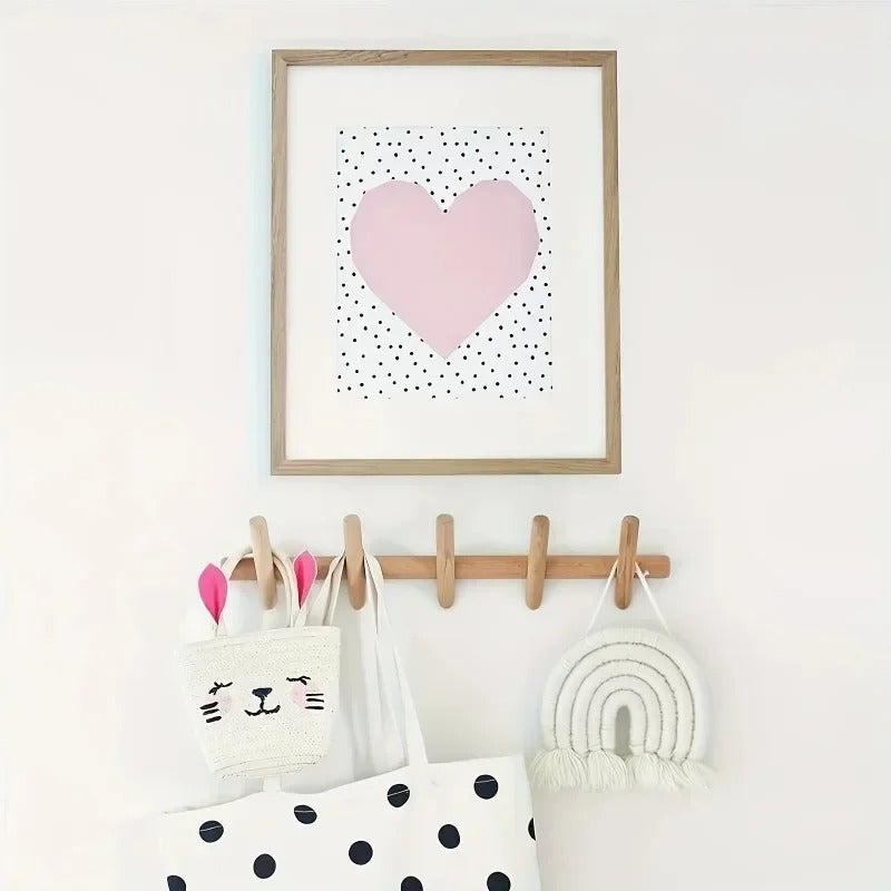 Porte-Manteaux Mural en Chêne, Design Minimaliste, 50cm