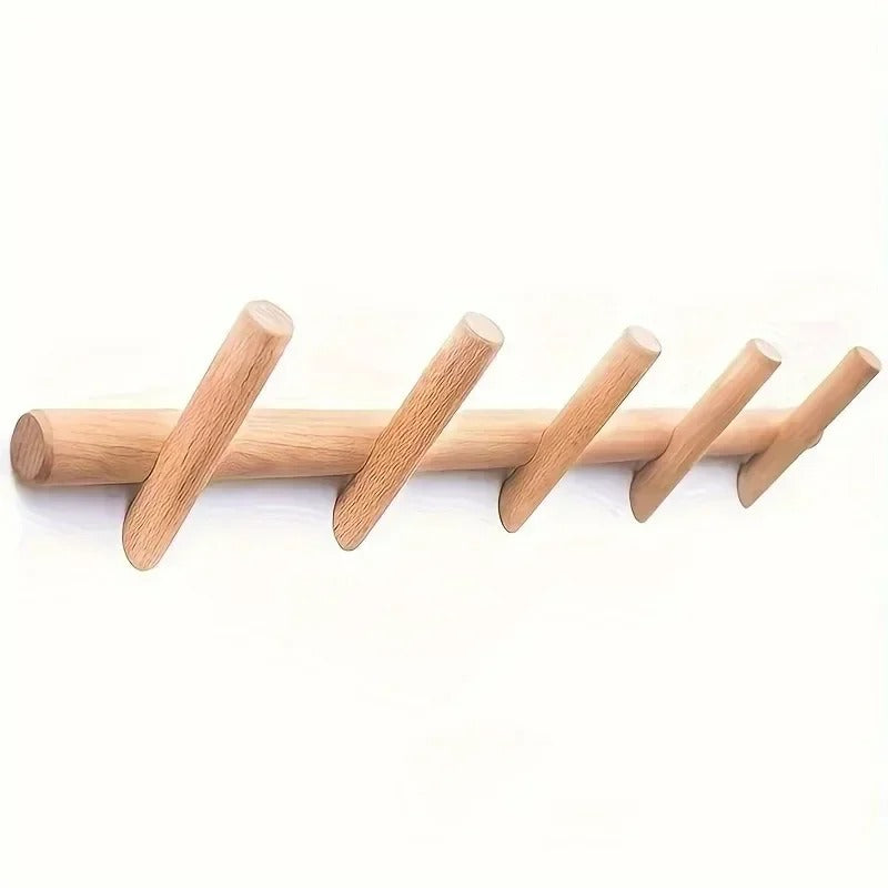 Porte-Manteaux Mural en Chêne, Design Minimaliste, 50cm