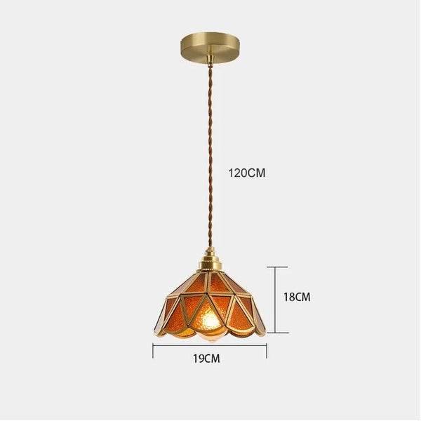 Lampe Suspendue en Verre Coloré – Élégance Classique et Ambiance Artistique