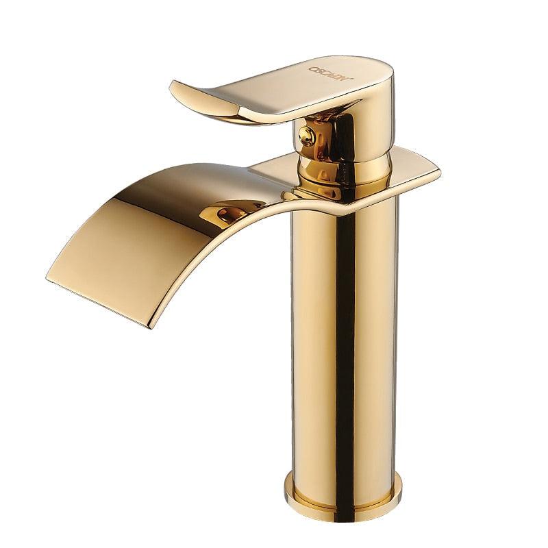 Robinet Cascade en Laiton Doré pour Vasque Salle de Bain