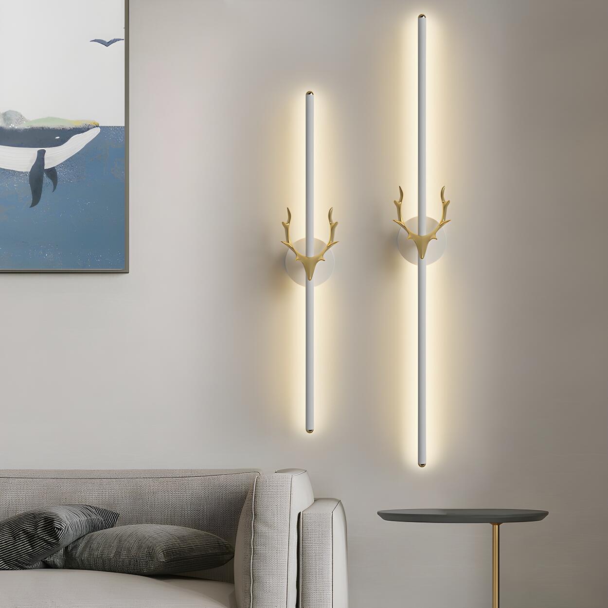 Applique Murale Moderne Noire avec Bois Doré