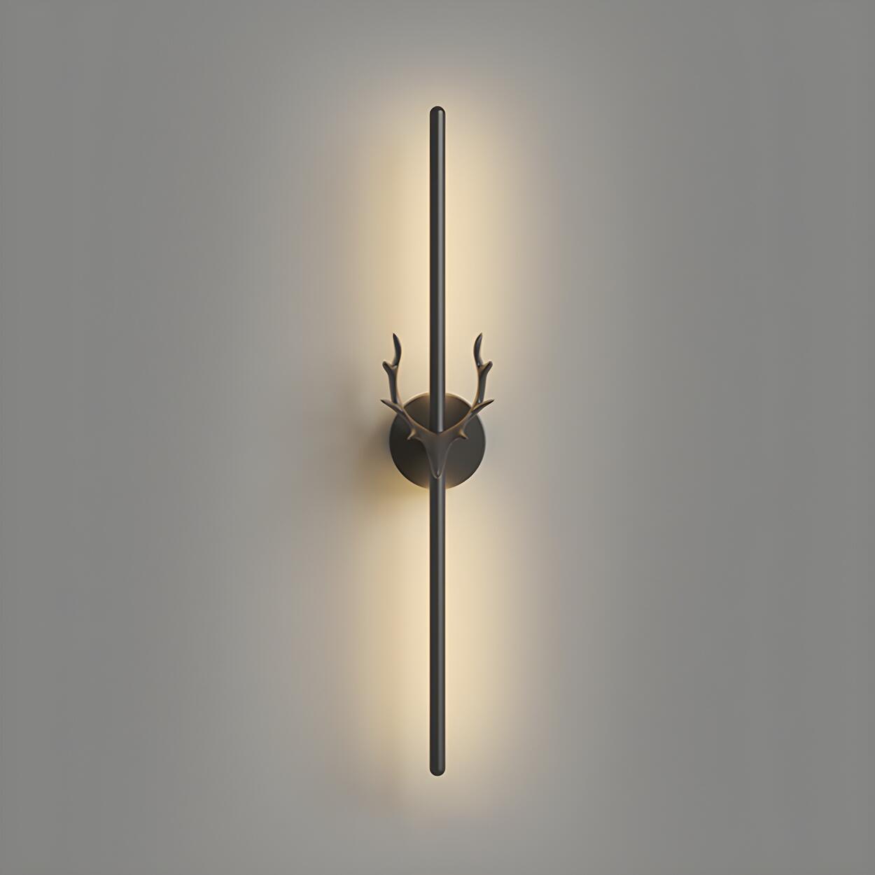 Applique Murale Moderne Noire avec Bois Doré