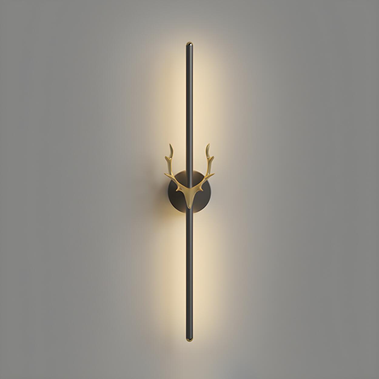 Applique Murale Moderne Noire avec Bois Doré