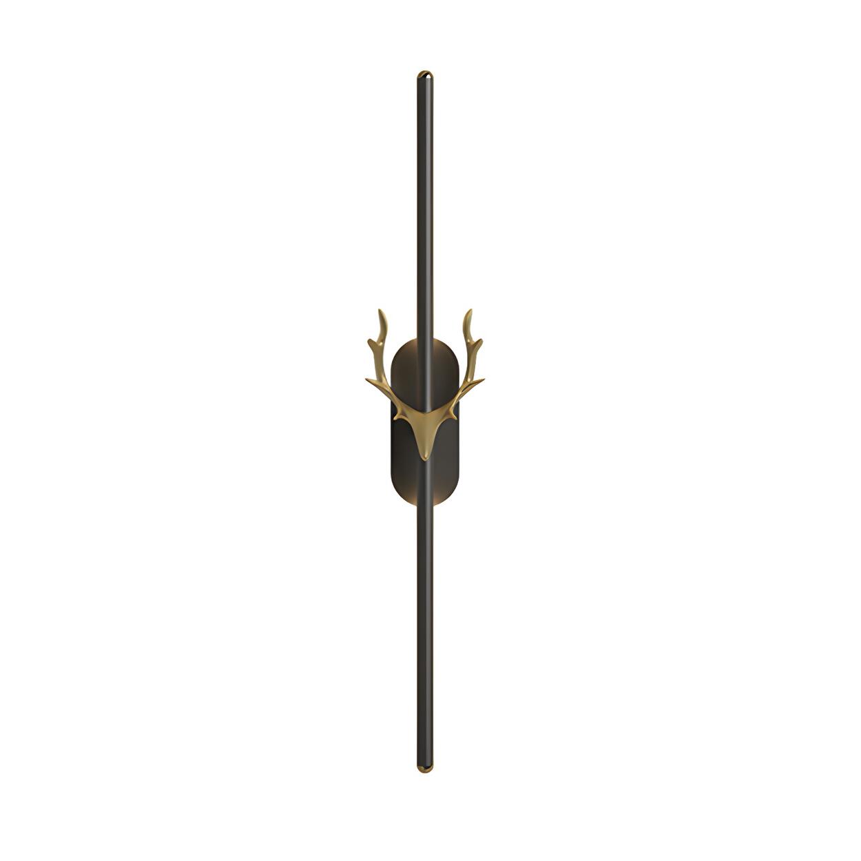 Applique Murale Moderne Noire avec Bois Doré
