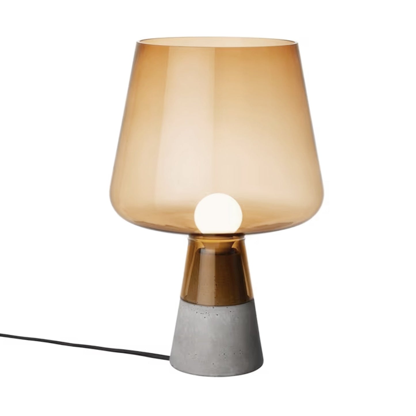 Lampe de Table Moderne Verre Fumé & Socle Béton Ben