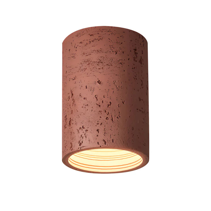 Plafonnier Cylindrique Wabi Sabi Effet Pierre Naturelle