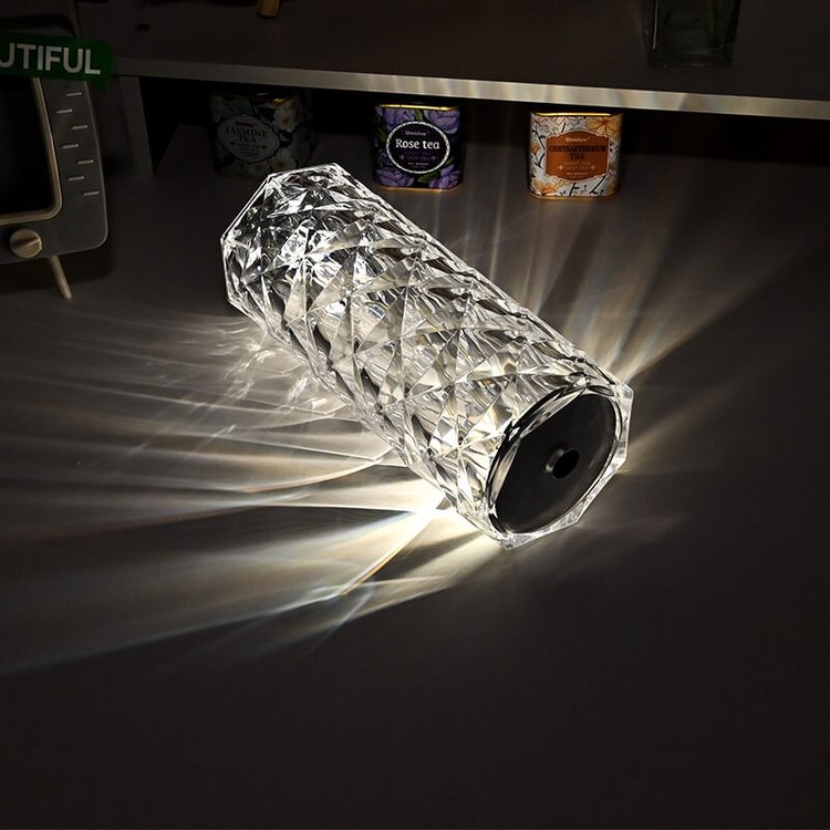 Lampe Cristal Rechargeable à Effet Diamant – Design Élégant à 3 Intensités
