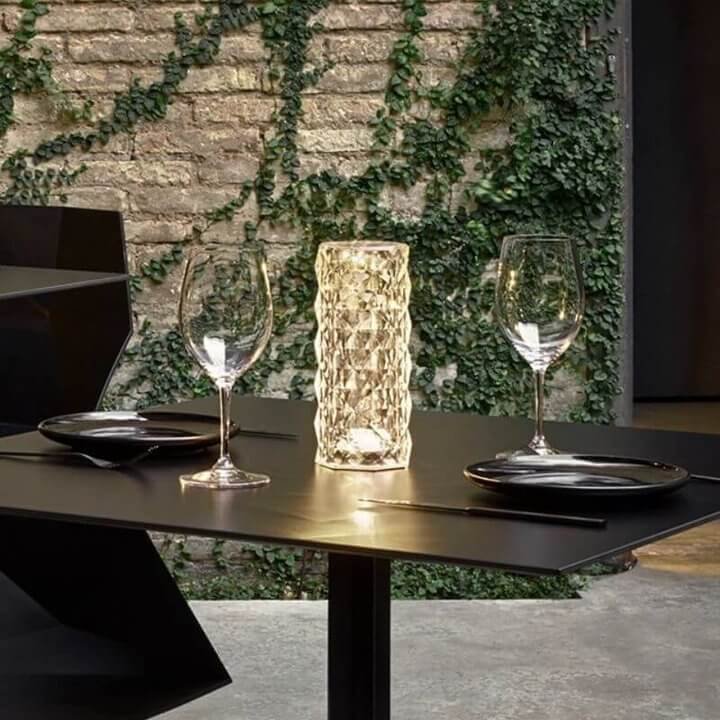 Lampe Cristal Rechargeable à Effet Diamant – Design Élégant à 3 Intensités