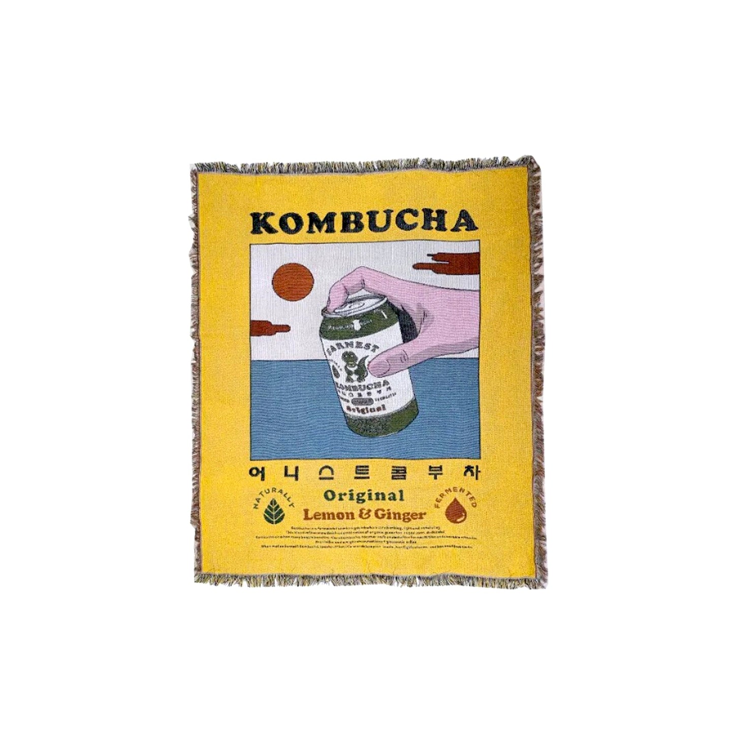 Couverture Artistique Kombucha – Douceur Rétro et Confort Quotidien