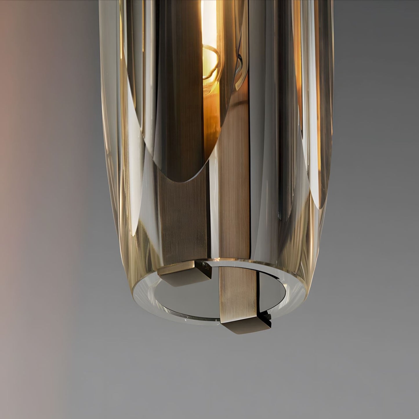 Suspension Moderne Verre K9 Laiton Fumé ou Clair
