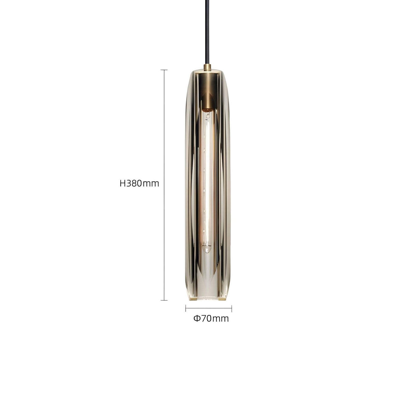 Suspension Moderne Verre K9 Laiton Fumé ou Clair
