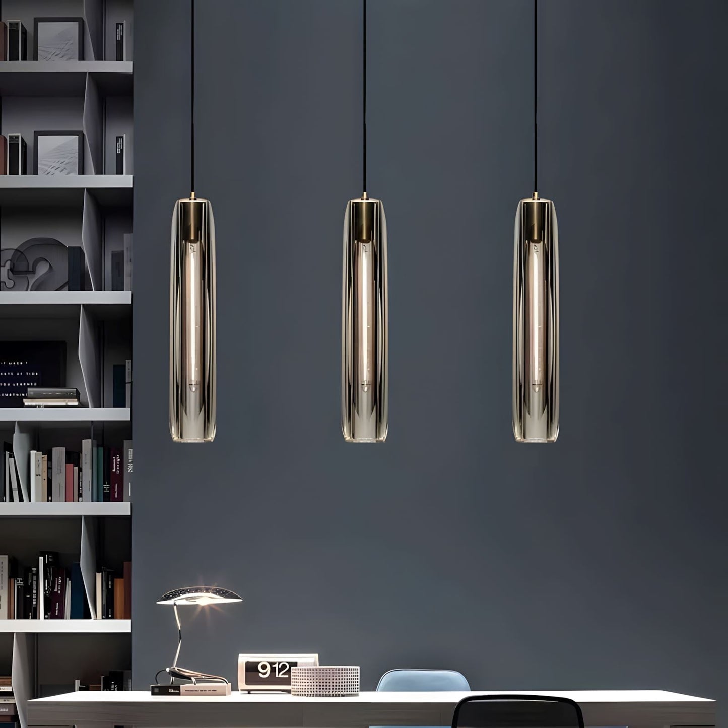 Suspension Moderne Verre K9 Laiton Fumé ou Clair