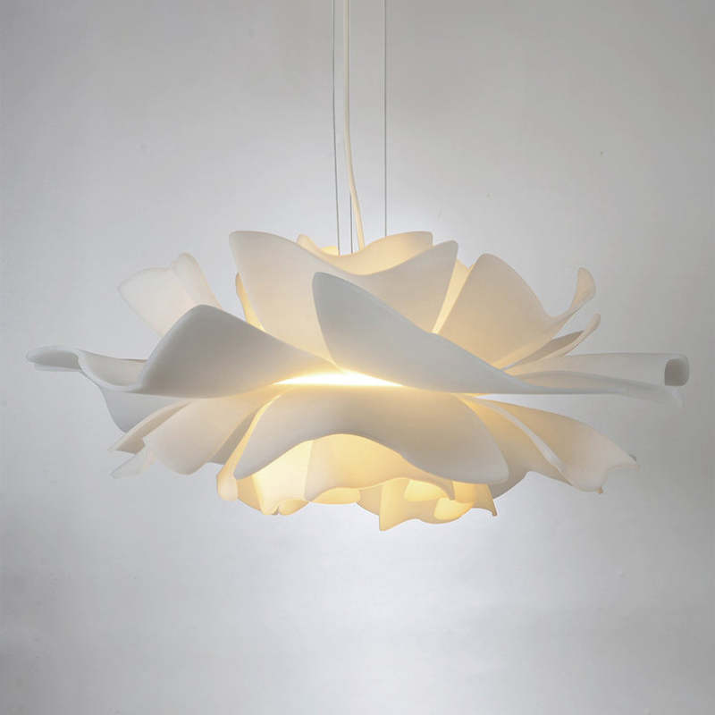 Suspension Moderne Métal Blanc Forme Fleur