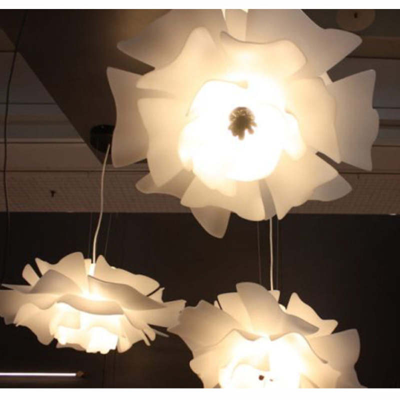 Suspension Moderne Métal Blanc Forme Fleur