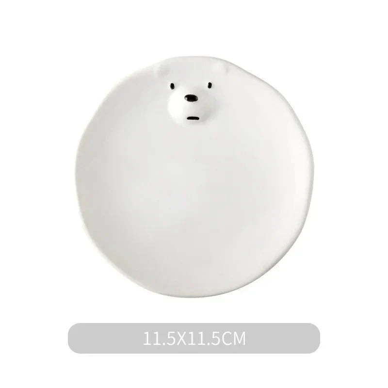 Ensemble de Vaisselle en Céramique Ours Polaire Dessin Animé