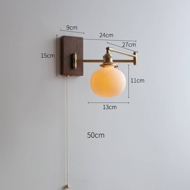 Applique Murale Céramique & Bois, Douille E27, 60W