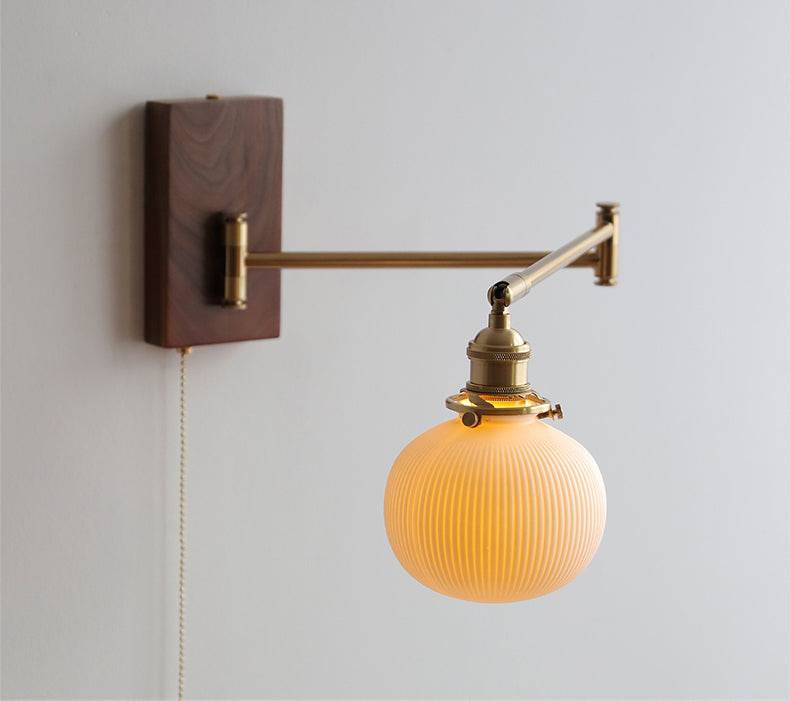 Applique Murale Céramique & Bois, Douille E27, 60W